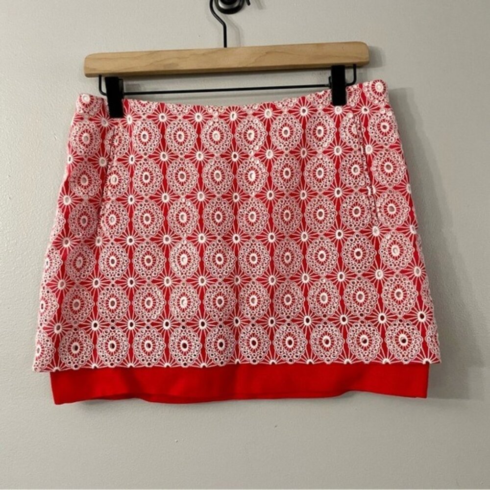 Diane Von Furstenberg Embroidered Lace Mini Skirt